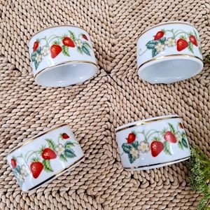 Vintage Avon Strawberry Napkin Rings Set of 4